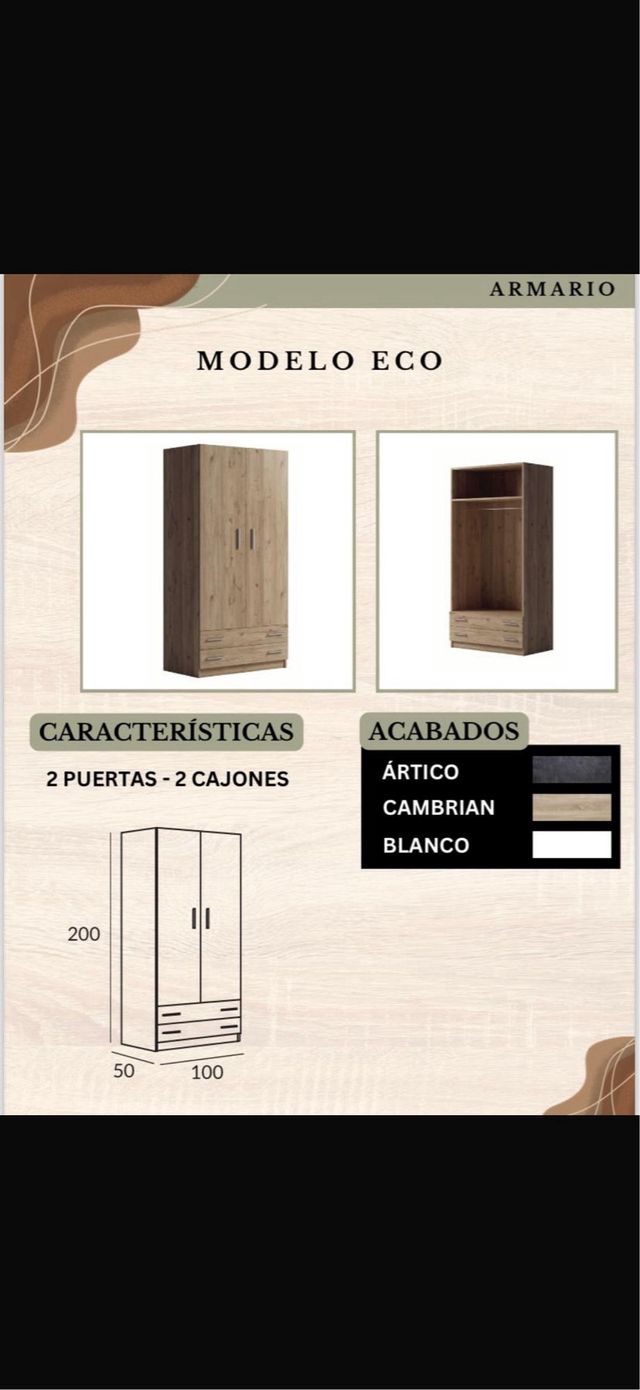 OFERTA ARMARIOS DE 2 PUERTAS NUEVOS 1.00x2,10cm NH