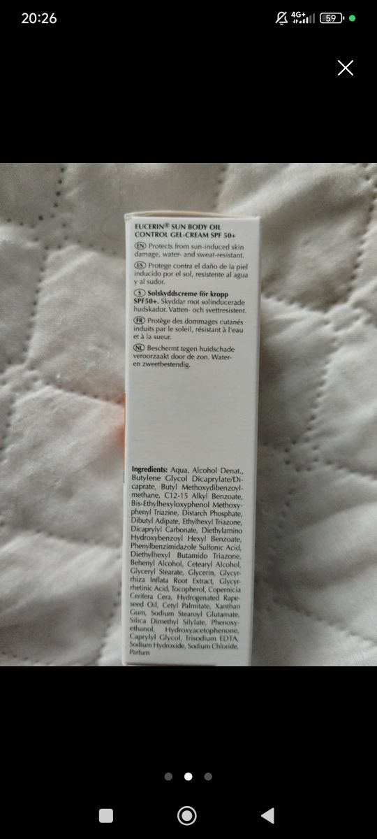 Crema gel Eucerin Oil Control SPF50+