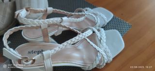 Sandalias blancas Steph - tacón