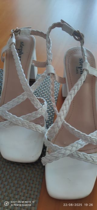 Sandalias blancas Steph - tacón