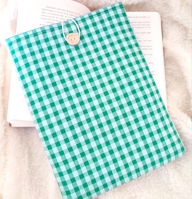 Funda para libros Vichy seersucker Menta