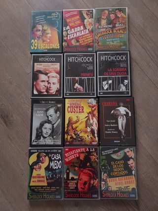 12 DVDs Clásicos - Hitchcock, Sherlock Holmes