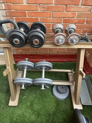 Soporte mancuernas - Rack pesas