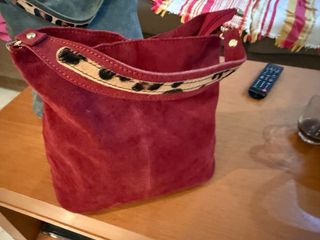 Bolso serraje rojo nuevo