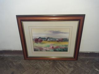 Pintura enmarcada paisaje 60x50cm ver leer