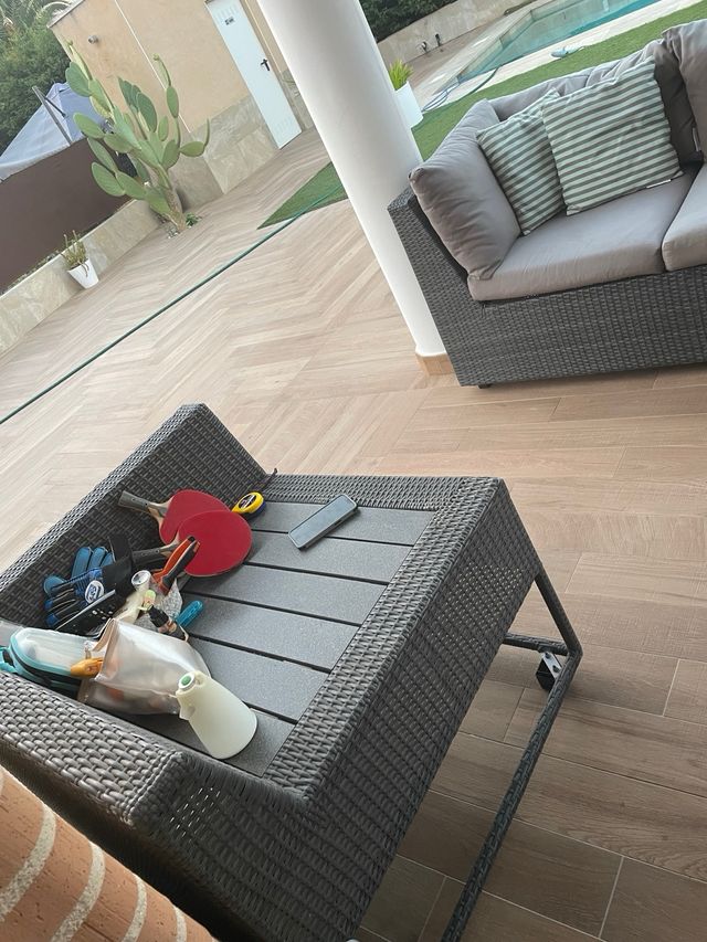 Sofá jardín ratán 4 plazas 2 mód, esquinero y mesa