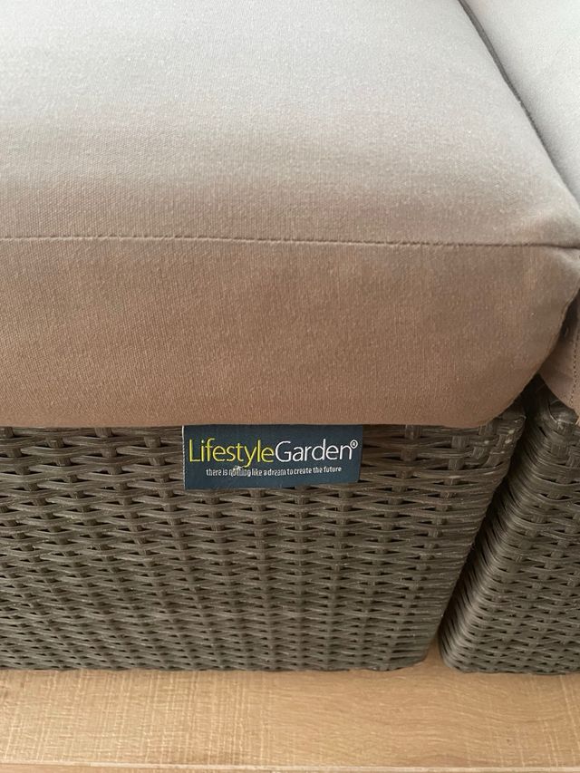 Sofá jardín ratán 4 plazas 2 mód, esquinero y mesa