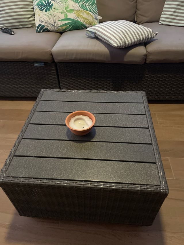 Sofá jardín ratán 4 plazas 2 mód, esquinero y mesa