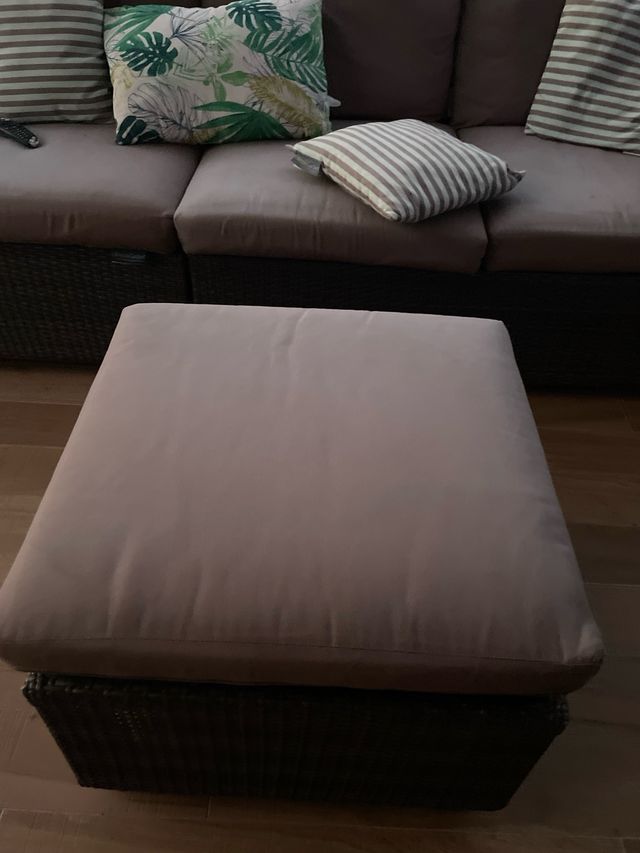 Sofá jardín ratán 4 plazas 2 mód, esquinero y mesa