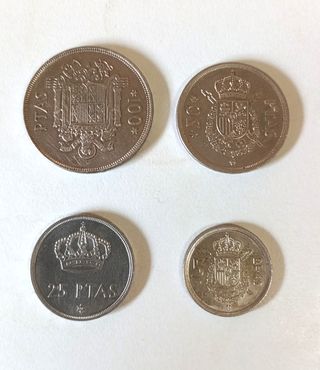 Monedas España 1975: 4 piezas. Muy buen estado