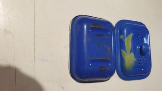 Saboneteira Vintage Azul c/ Detalhes