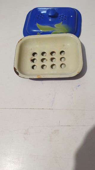 Saboneteira Vintage Azul c/ Detalhes