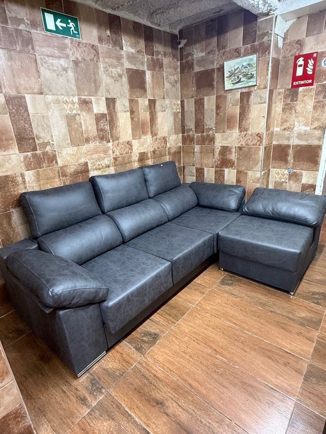 Sofá chaise longue gris - 2,50x1,00cm