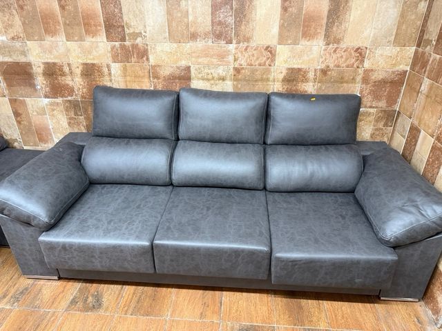 Sofá chaise longue gris - 2,50x1,00cm
