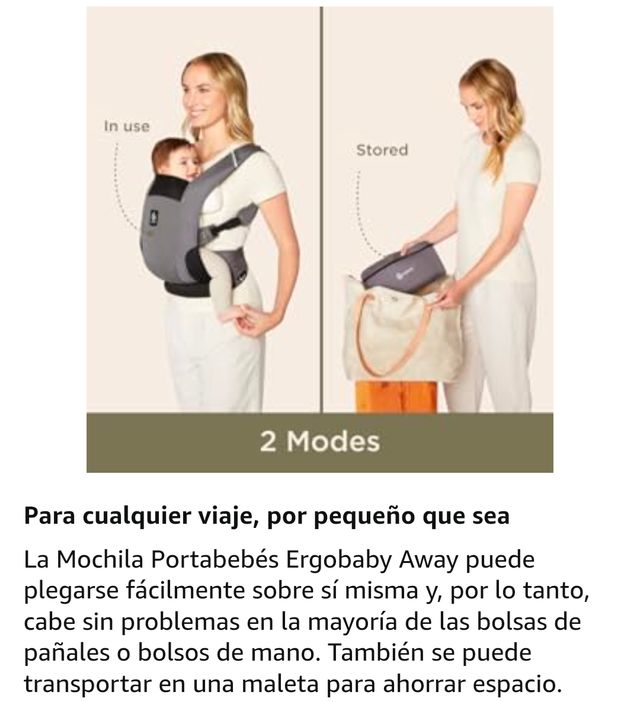 Ergobaby Portabebés Away azul porta bebés