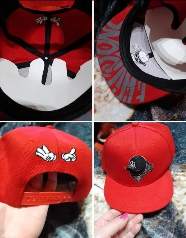 Gorra roja estilo hip hop