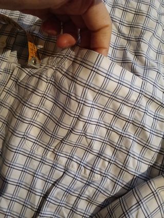 Camicia a quadri blu e bianca