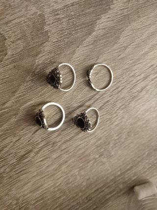 Anillos plateados mujer