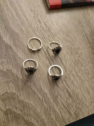 Anillos plateados mujer