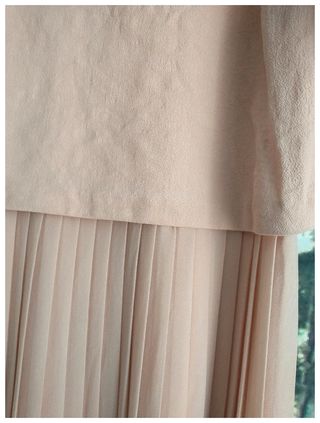 Vestido Zara color rosa empolvado  plisado