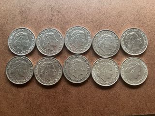 10 monedas Juliana 1 Gulden plata 