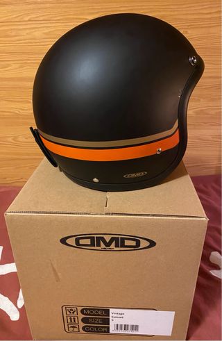 Casco DMD Moto Vintage Negro Mate (S)