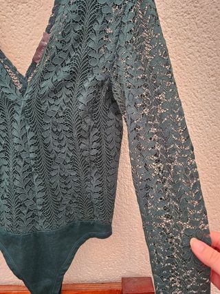 Body Primark encaje verde oscuro XS