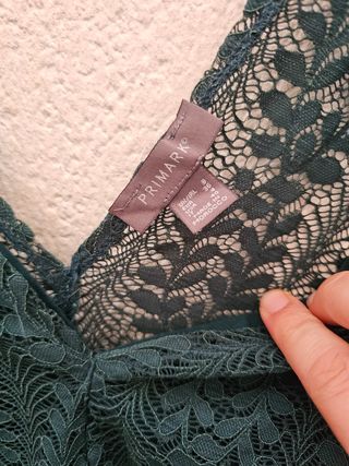 Body Primark encaje verde oscuro XS