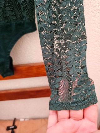 Body Primark encaje verde oscuro XS