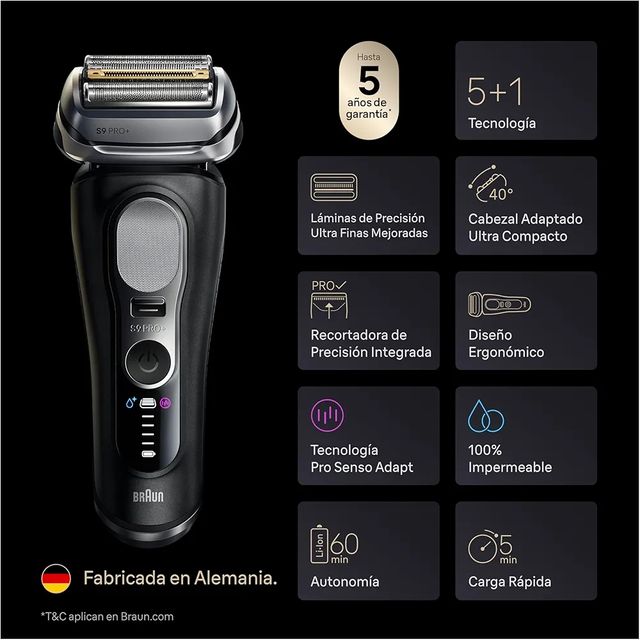 Afeitadora Braun Series 9 PRO+ Negra