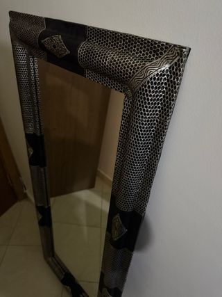 Espejo marroquí negro y plata