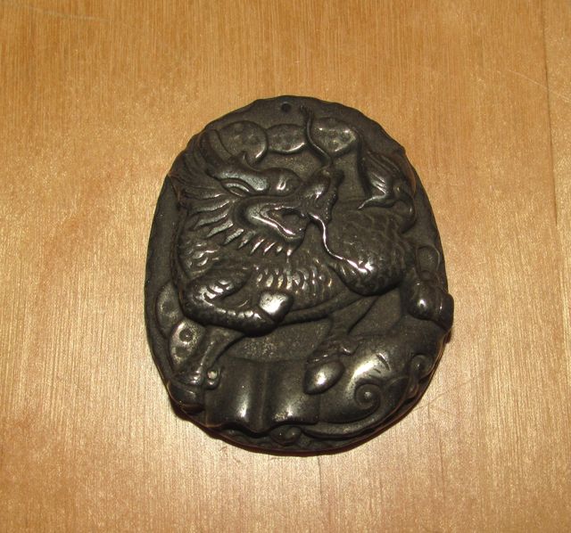 Colgante oriental pirita león kilin foo fu china