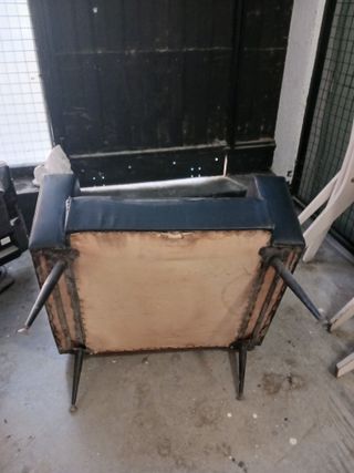 Butaca vintage roja & negra,  60s