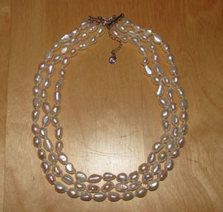 Collar gargantilla choker triple perlas barrocas