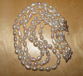 Collar gargantilla choker triple perlas barrocas