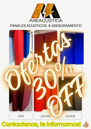 Paneles acústicos AREACUSTICA - ¡30% OFF!