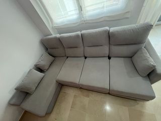 Sofá chaise longue gris - como nuevo