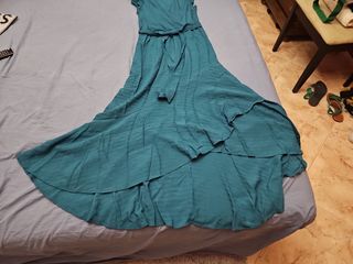Vestido largo turquesa