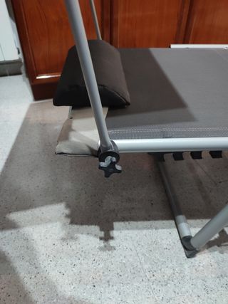 Tumbona playa gris plegable