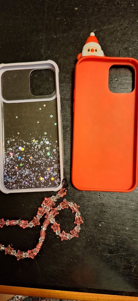 Custodie iPhone 12: Glitter & Babbo Natale