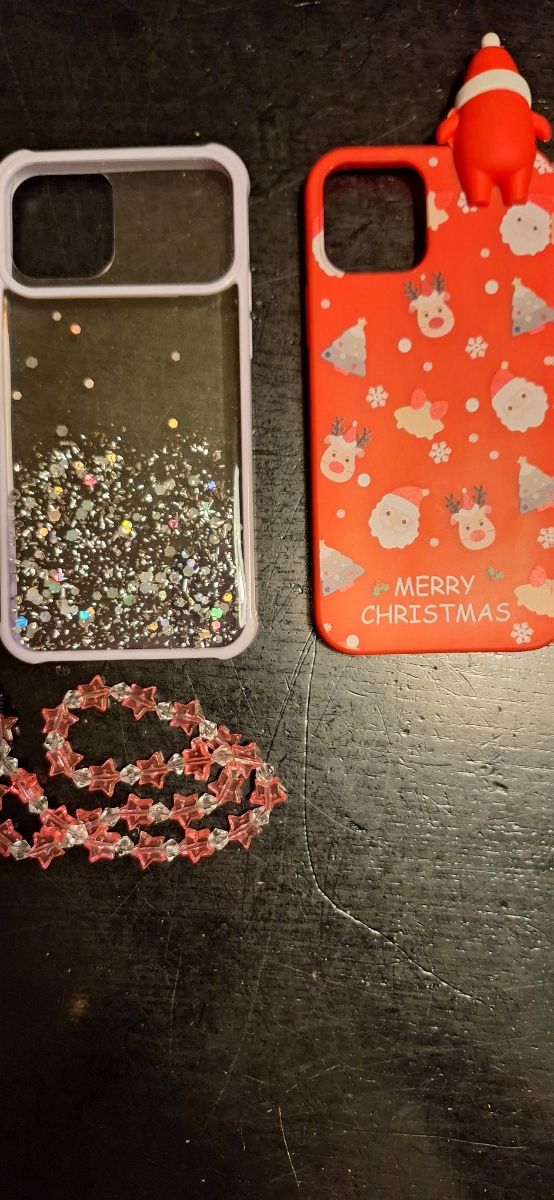 Custodie iPhone 12: Glitter & Babbo Natale