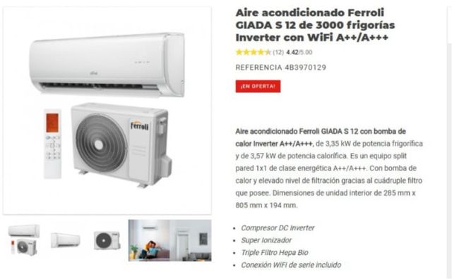 Aire acondicionado más instalación 500€