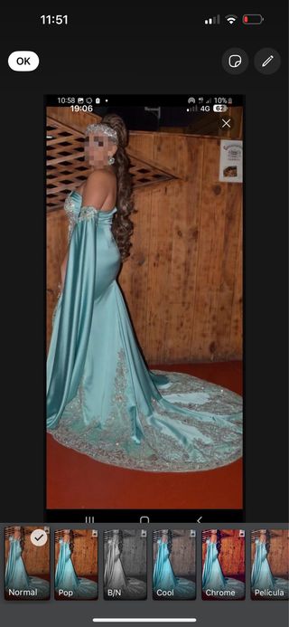 Vestido de novia turquesa