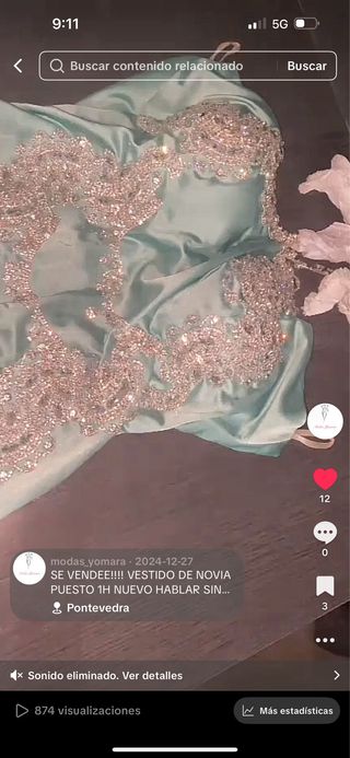 Vestido de novia turquesa