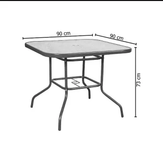 MESA Y CUATRI SILLAS DE EXTERIOR GRIS