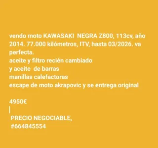 Kawasaki Z800 - 113CV - ABS