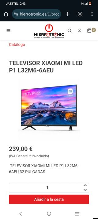 TV Xiaomi 32" LED MI P1
