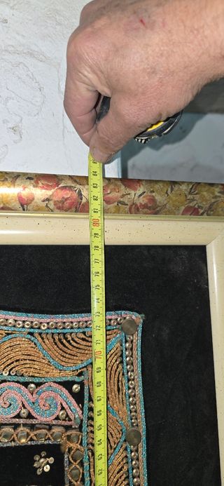 Cuadro con tapiz bordado VINTAGE Indio