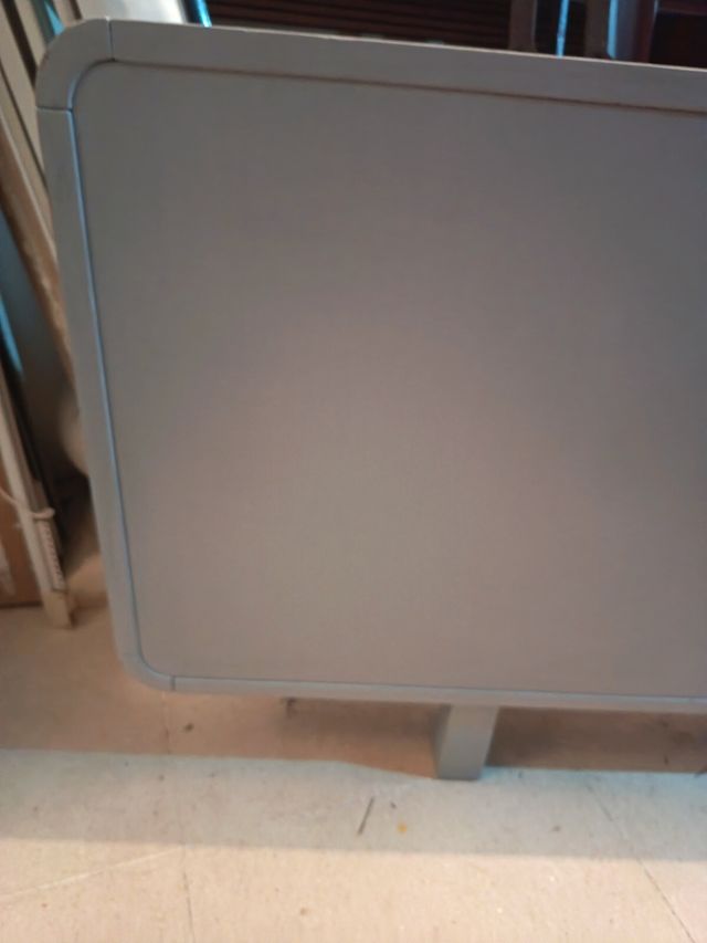 Cabecero madera maciza cama doble gris