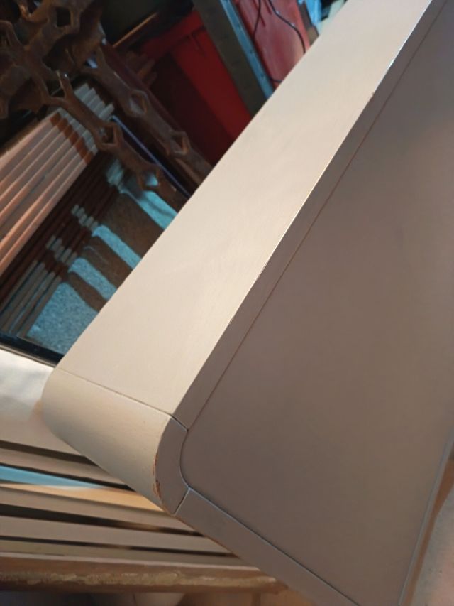 Cabecero madera maciza cama doble gris